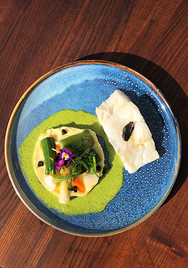 Dos cabillaud à l'ail noir La Maison